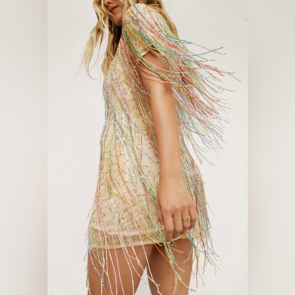 Nasty Gal Tassel Beaded Dress